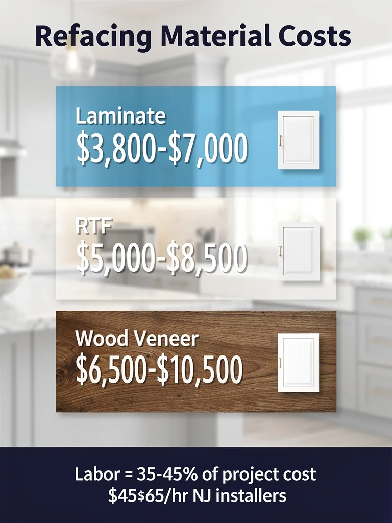 Cabinet Refacing Material Costs Infographic