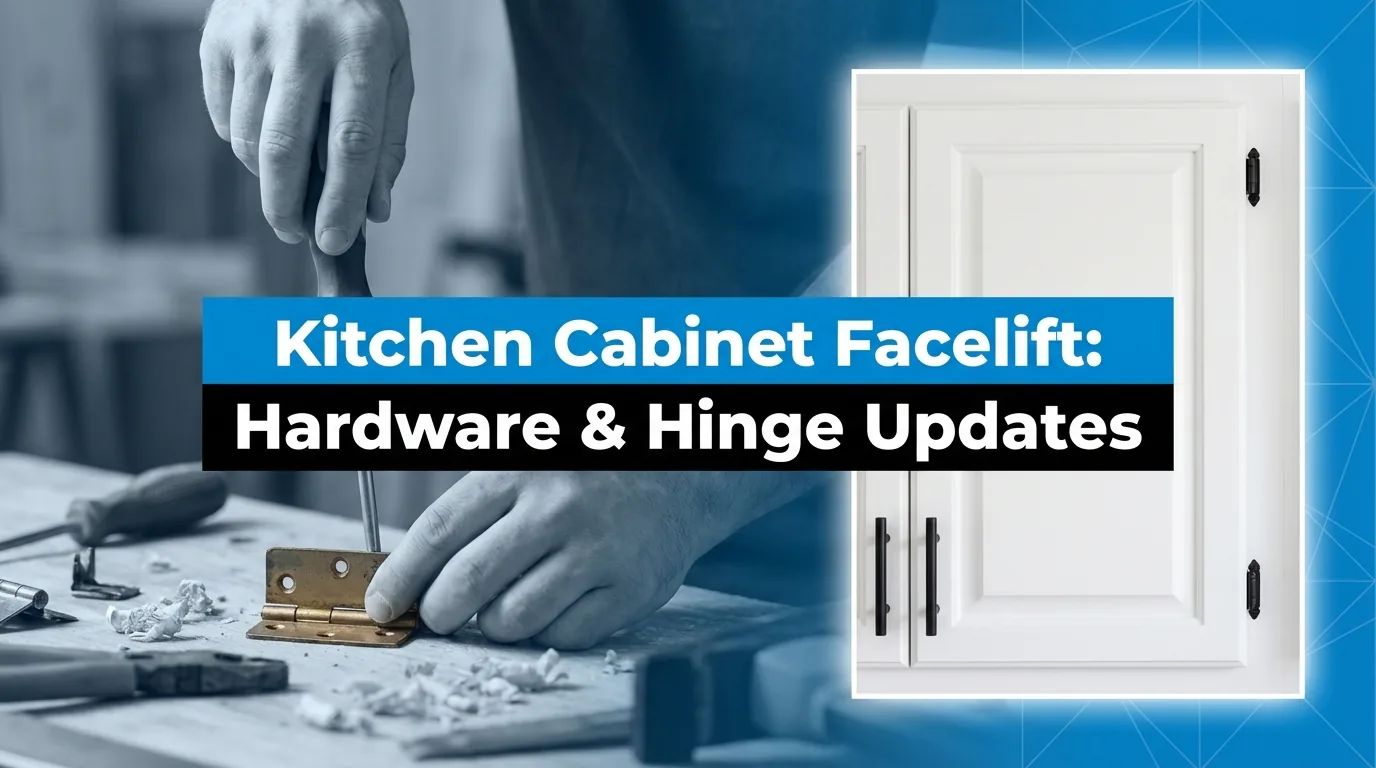 Kitchen cabinet facelift hardware hinge updates title