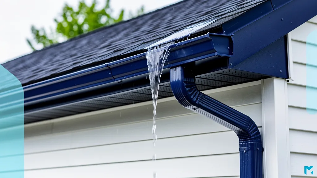 Freshly cleaned gutters on a NJ home after spring maintenance