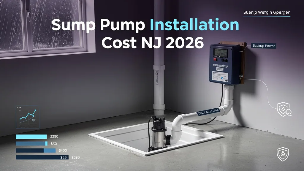 Sump pump installation in a New Jersey basement