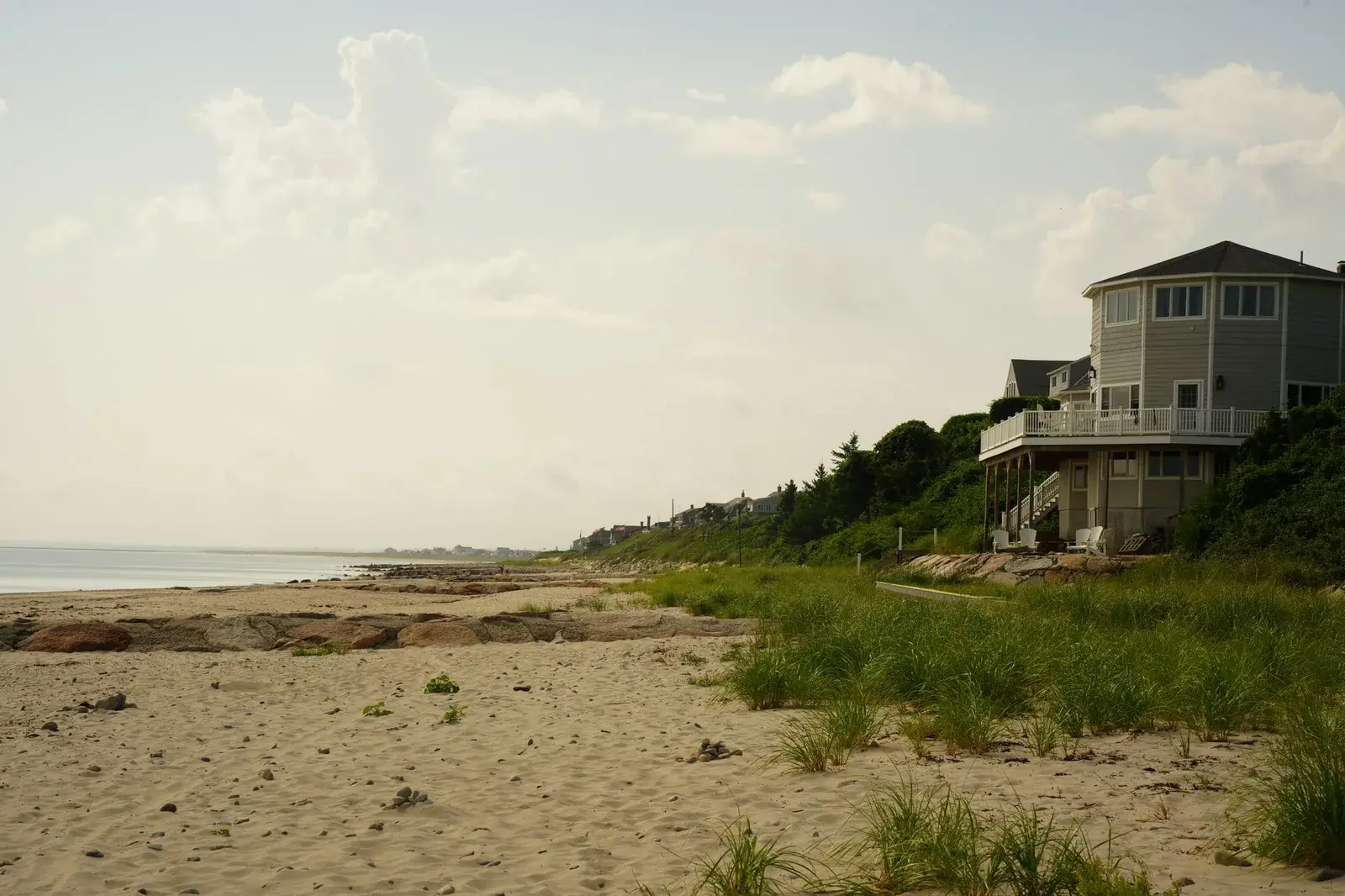 Beach-town cottage on an ocean-block street