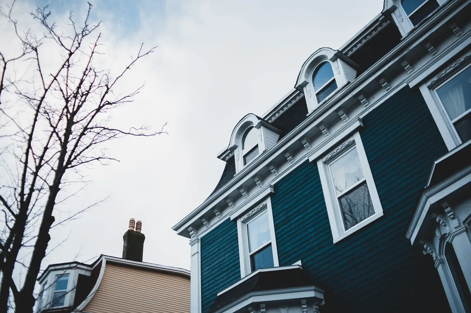 Victorian house on a historic downtown street