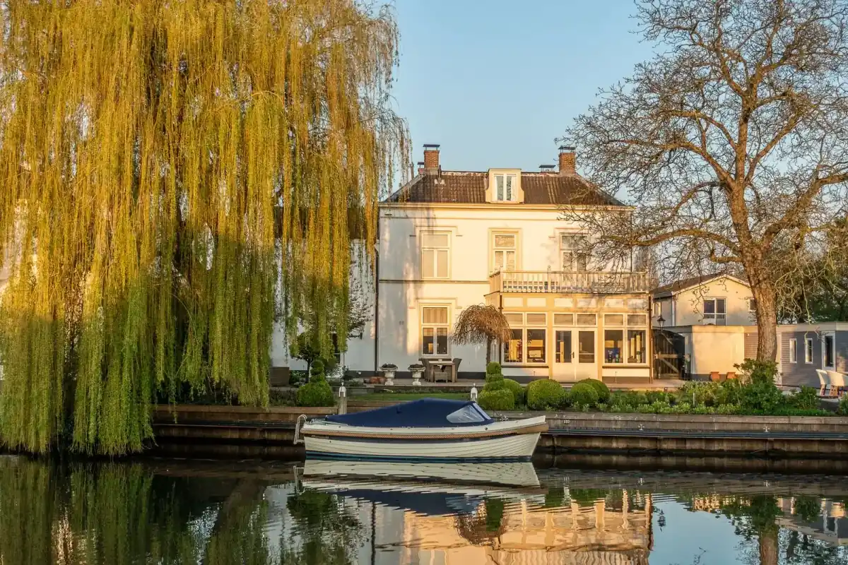Large riverfront estate house