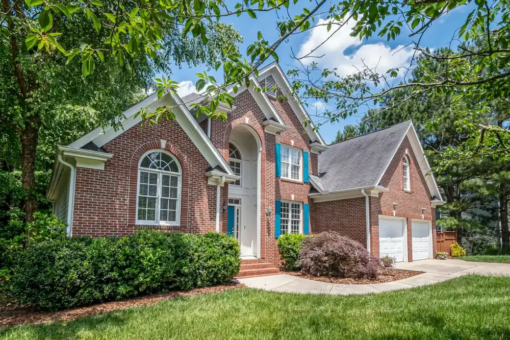 Brick-front suburban house