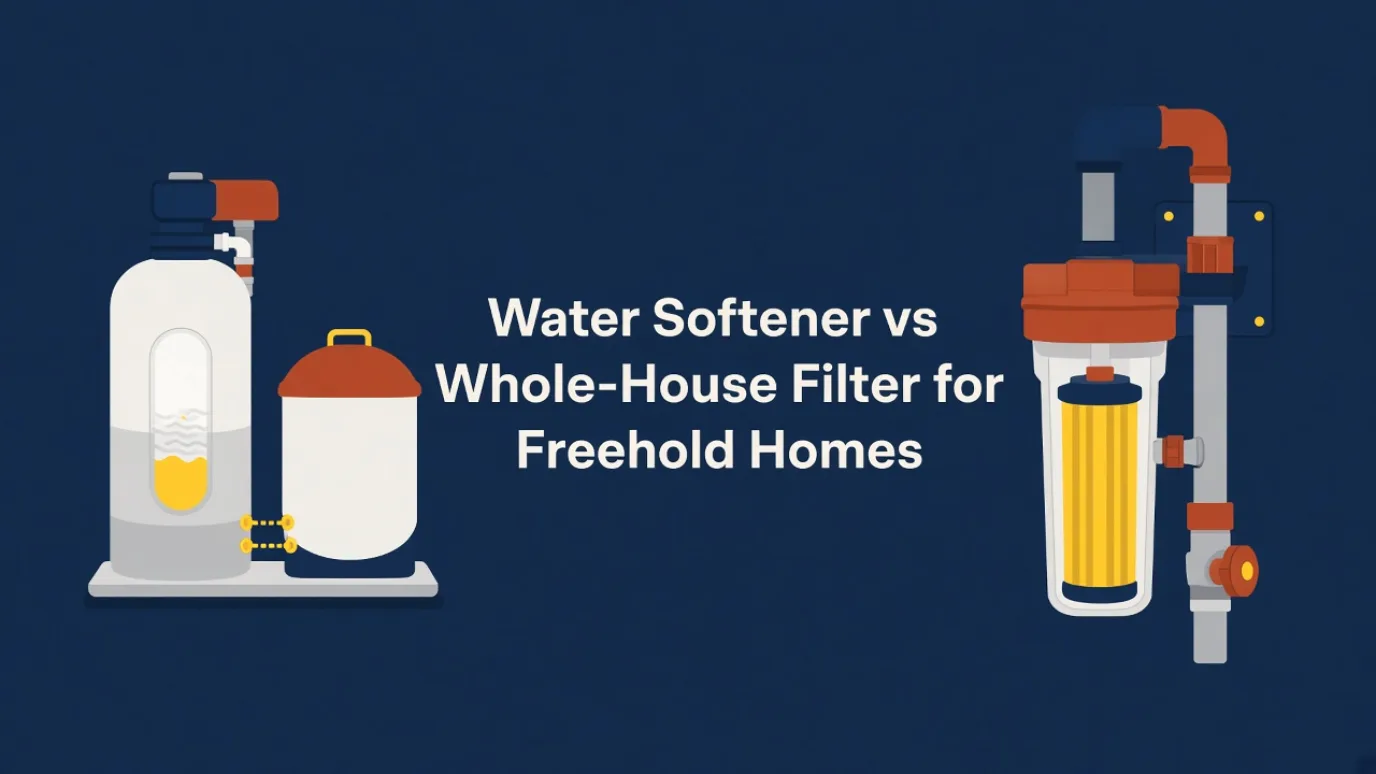 Water softener vs whole-house water filter in a Freehold home