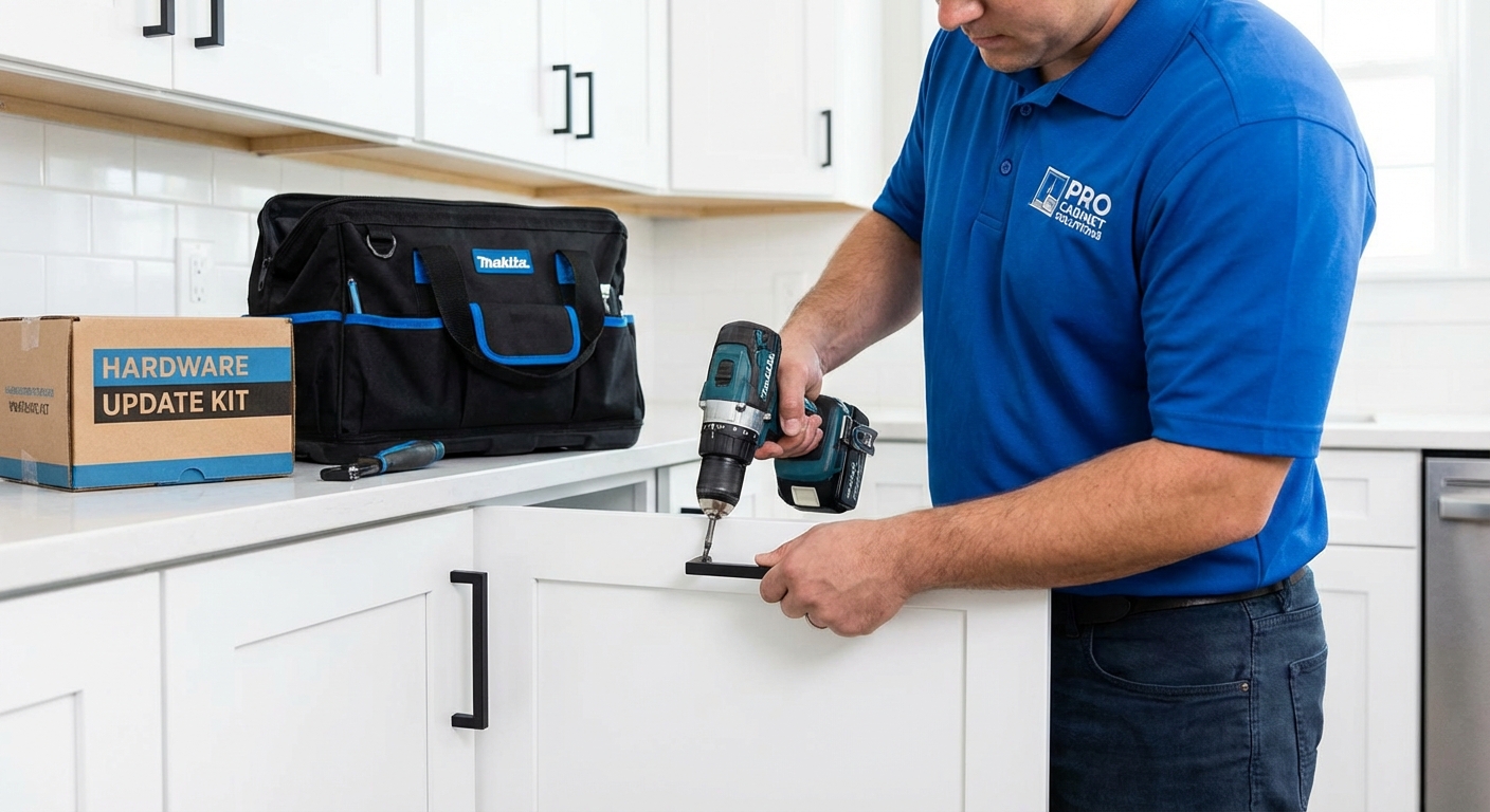 Kitchen Cabinet Facelift: Hardware & Hinge Updates Professional Photography - Handyman in Action