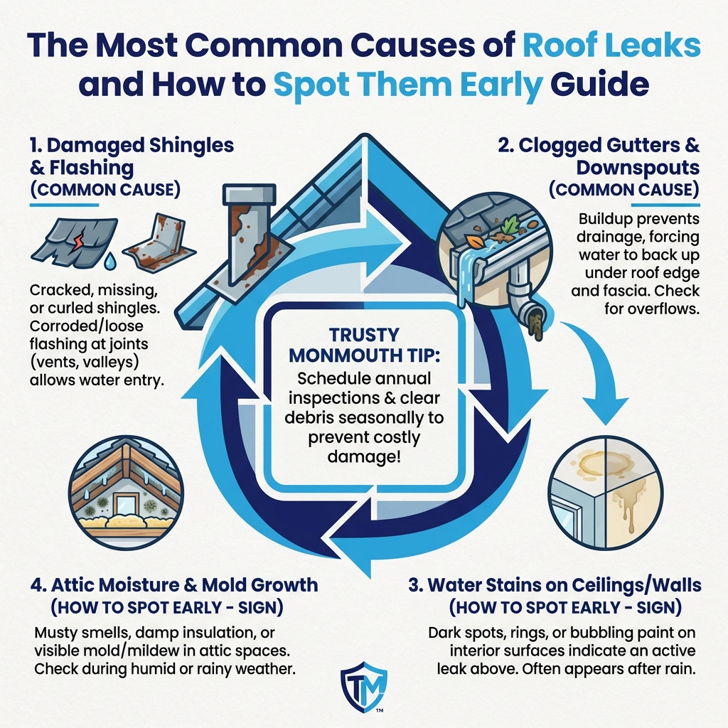 The Most Common Causes of Roof Leaks and How to Spot Them Early Infographic